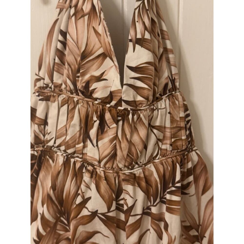 Autumn Adeigbo Karina Leaf Printed Halter Jumpsuit 2 - Picture 8 of 9